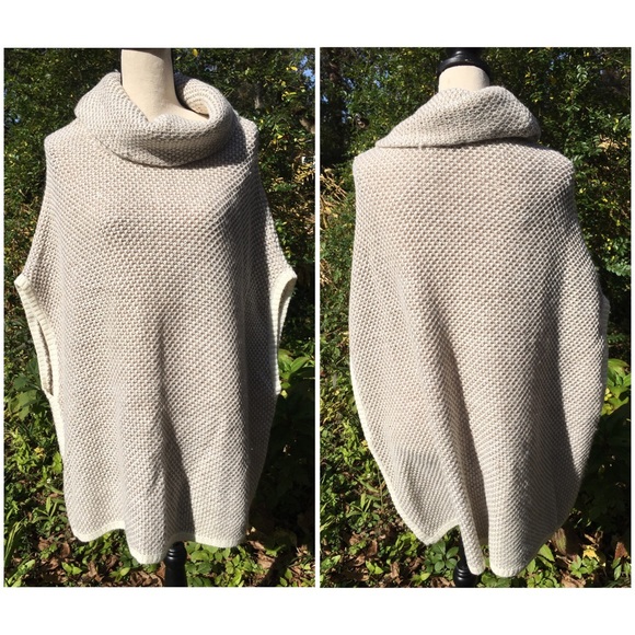 GAP Wool Oversized Cowl Neck Cape Sweater / Dress - Picture 3 of 7